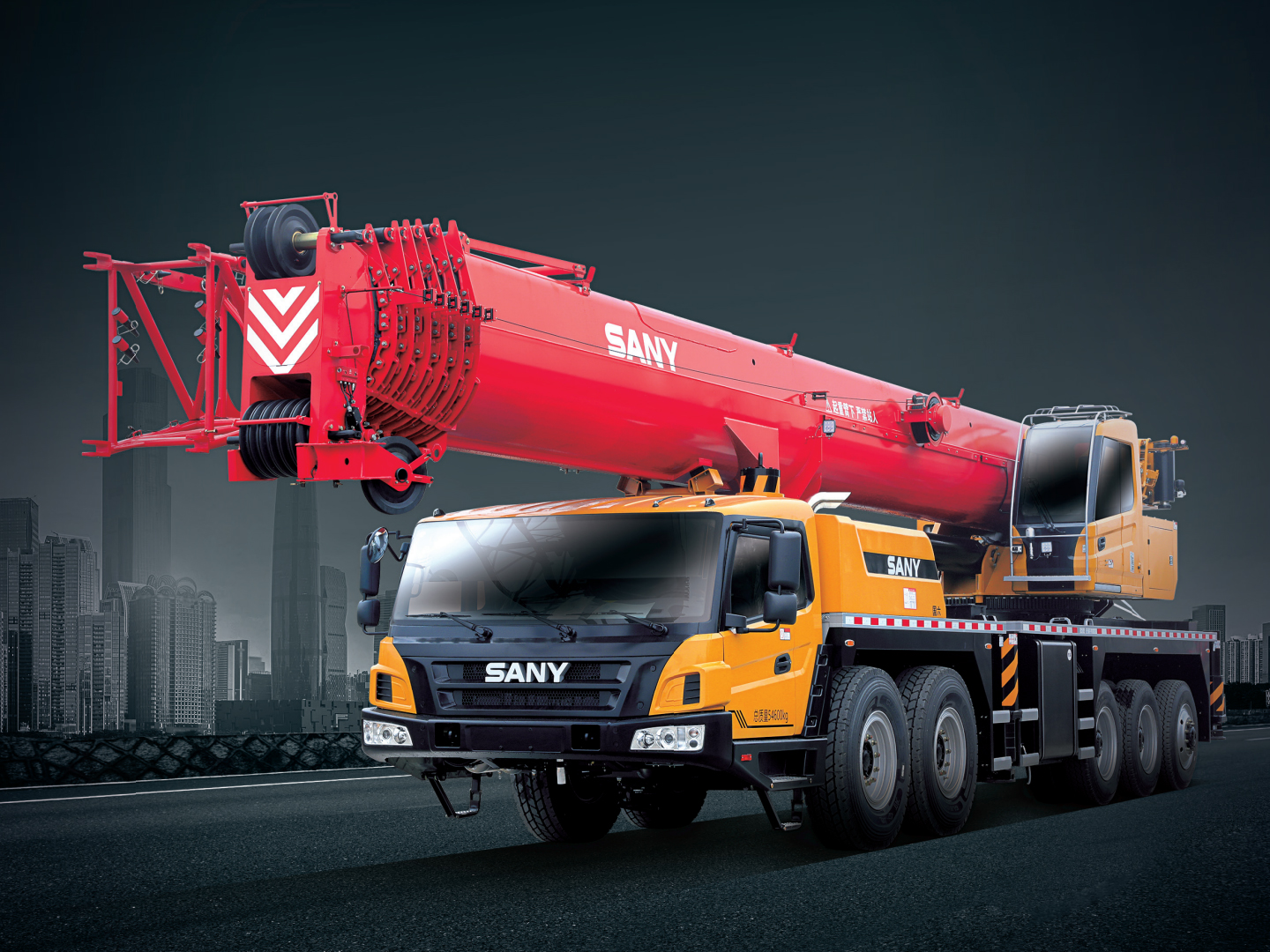 Sany 220T macara mobilă folosită pentru teren accidentat montată pe camion cu piese de schimb