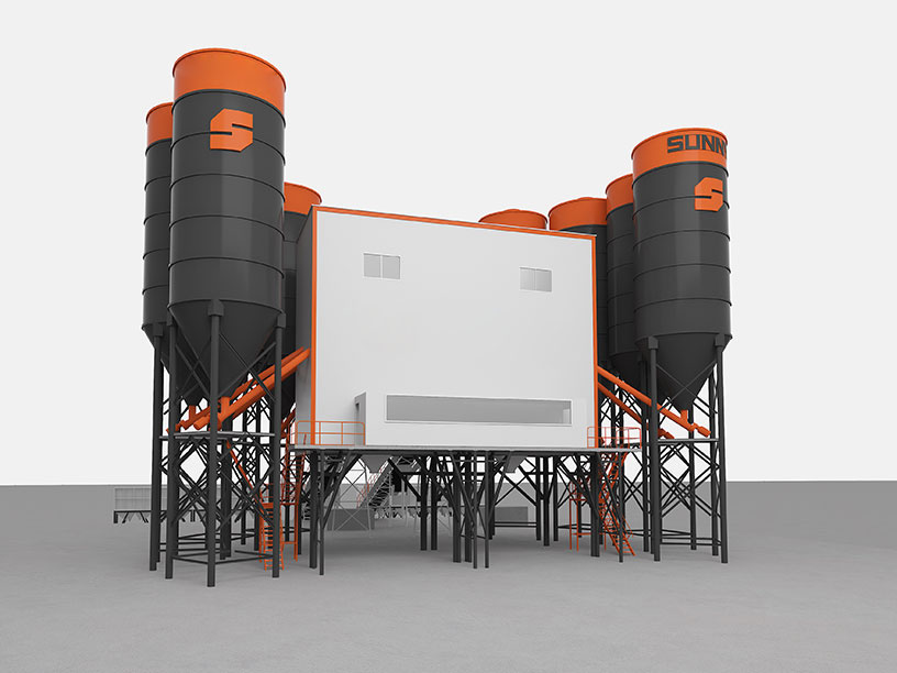 HZS series standard concrete 180 mixing station