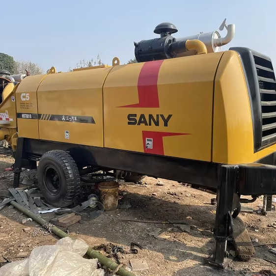 Used Sany HBT8018 Construction Concrete Conveying Equipment diesel Trailer Pump