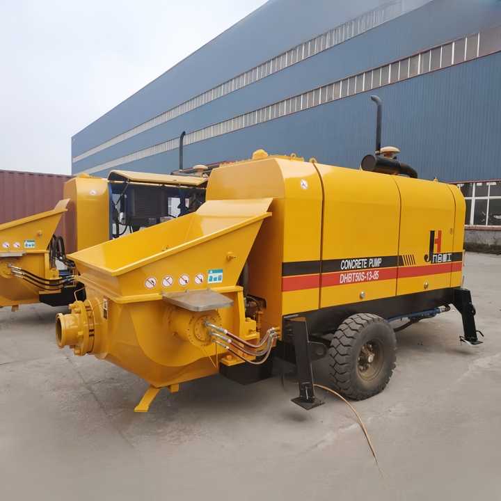 JIUHE Construction Machinery Trailer Mounted Mobile Cement Trailer Concrete Pump 50 Transcrete Concrete Pump