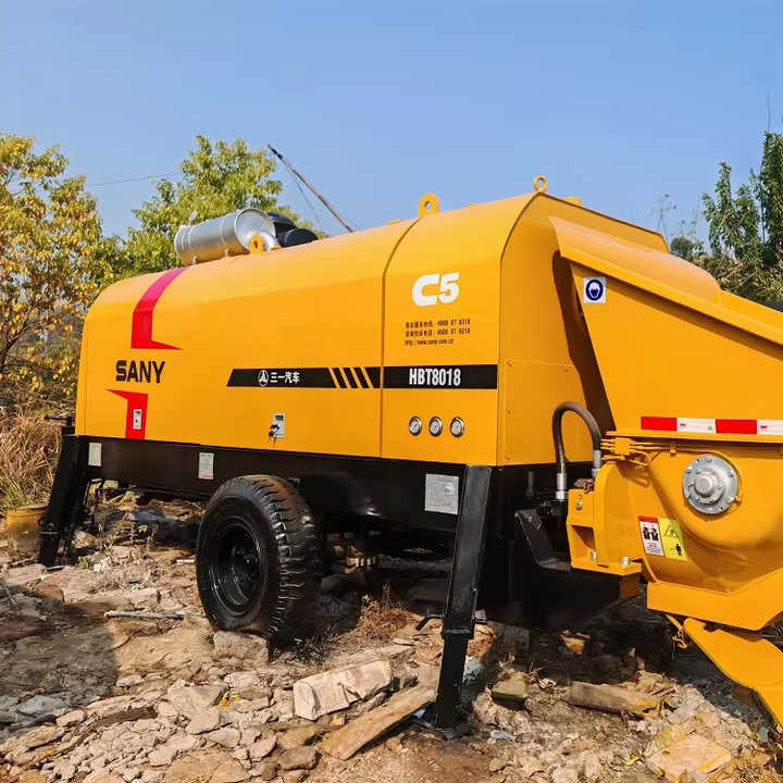HBT8018 Sany Used Trailer Mounted Stationary Concrete Pump
