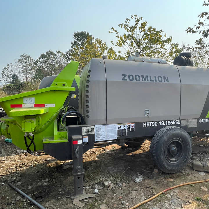 2019 HBT90-18 Zoomlion Used Concrete Pump Concrete Trailer Ready-Mix Stationary Pump