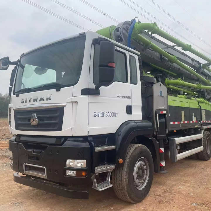 Used Original ZOOMLION 49m Truck Mounted Concrete Pump Good Condition Stationary Concrete Pumps Construction Machinery Parts
