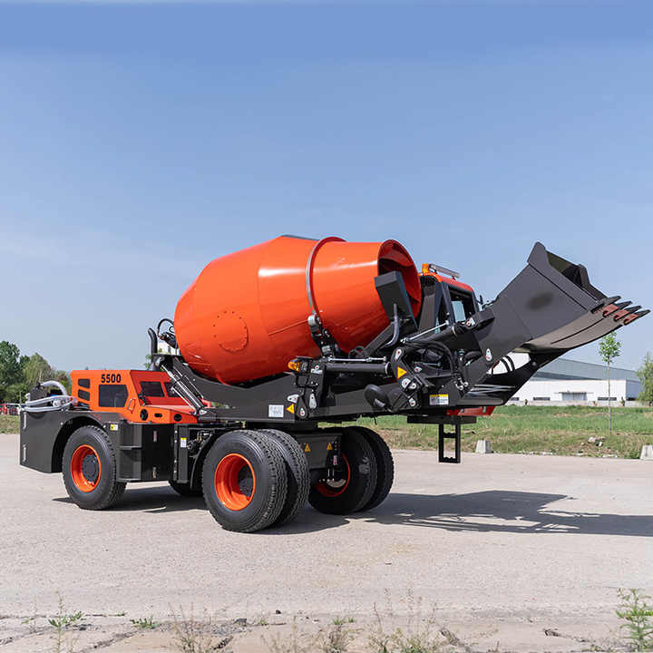 Free Shipping Chinese Manufacturer Flat Self-Loading Concrete Mixer Truck