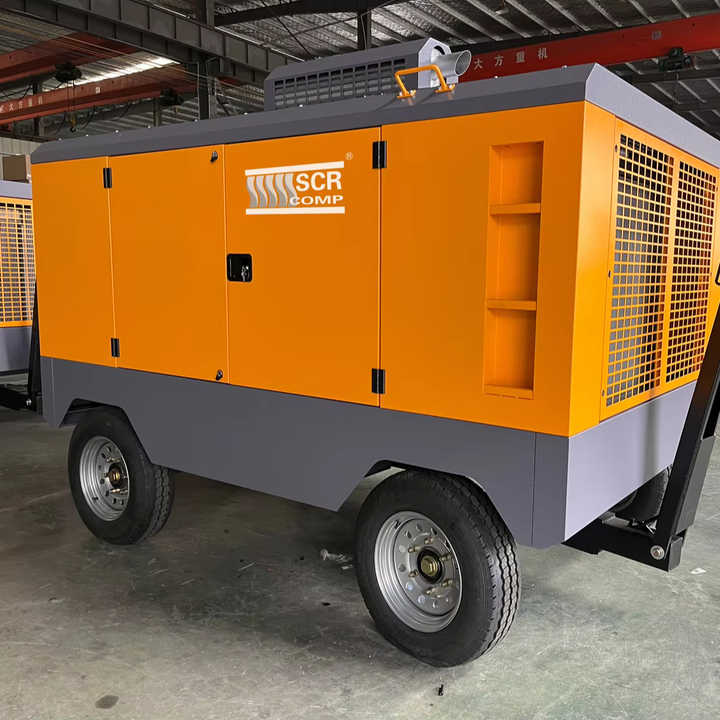 250cfm 7m3/min 7bar diesel Portable Screw air Compressor for Mining
