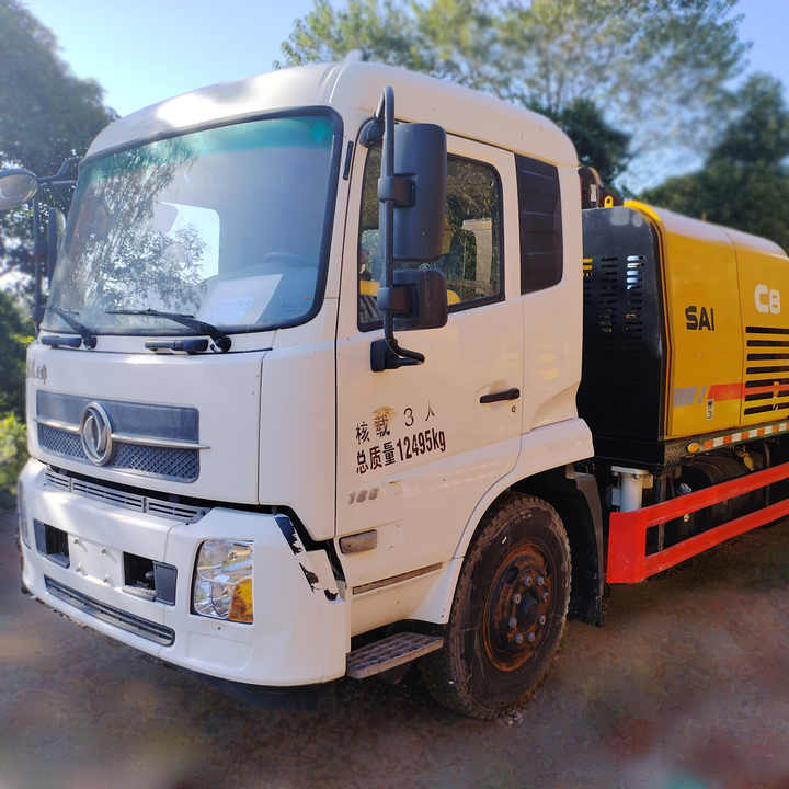 Well-Maintained Used Trailer Line Pump Truck with Core Engine Gasoline Power Competitive Concrete Line Pump Price